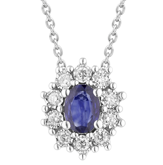 Collana Bliss Donna BL CHARLESTON in Oro bianco Zaffiro blu 0.22 Ct 20115696 - 20115696